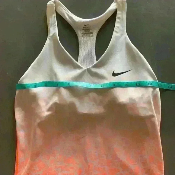 Nike Dri-Fit Orange White Ombre Advantage Printed Racerback Tank Top Size XS - Picture 2 of 4
